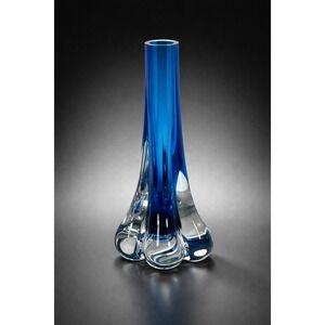 Whitefriars 9728 Elephant Foot Vase Kingfisher Baxter 7" MCM